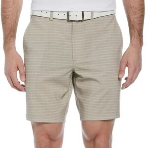 PGA TOUR Men's Golf Shorts Striped 44 Waist 8" Beige Tan Moisture Wicking NEW